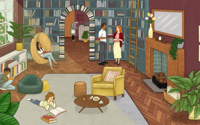 illustration of bookshop